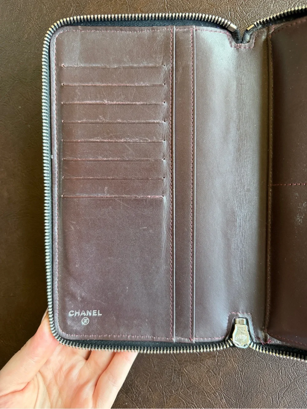 Chanel Caviar Quilted Large Zip Around Wallet